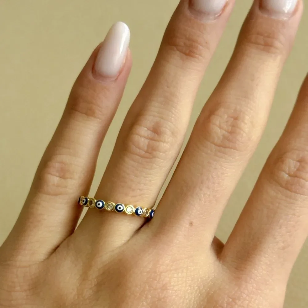 Blue Evil Eye Ring #2253 - Picture 2 of 5